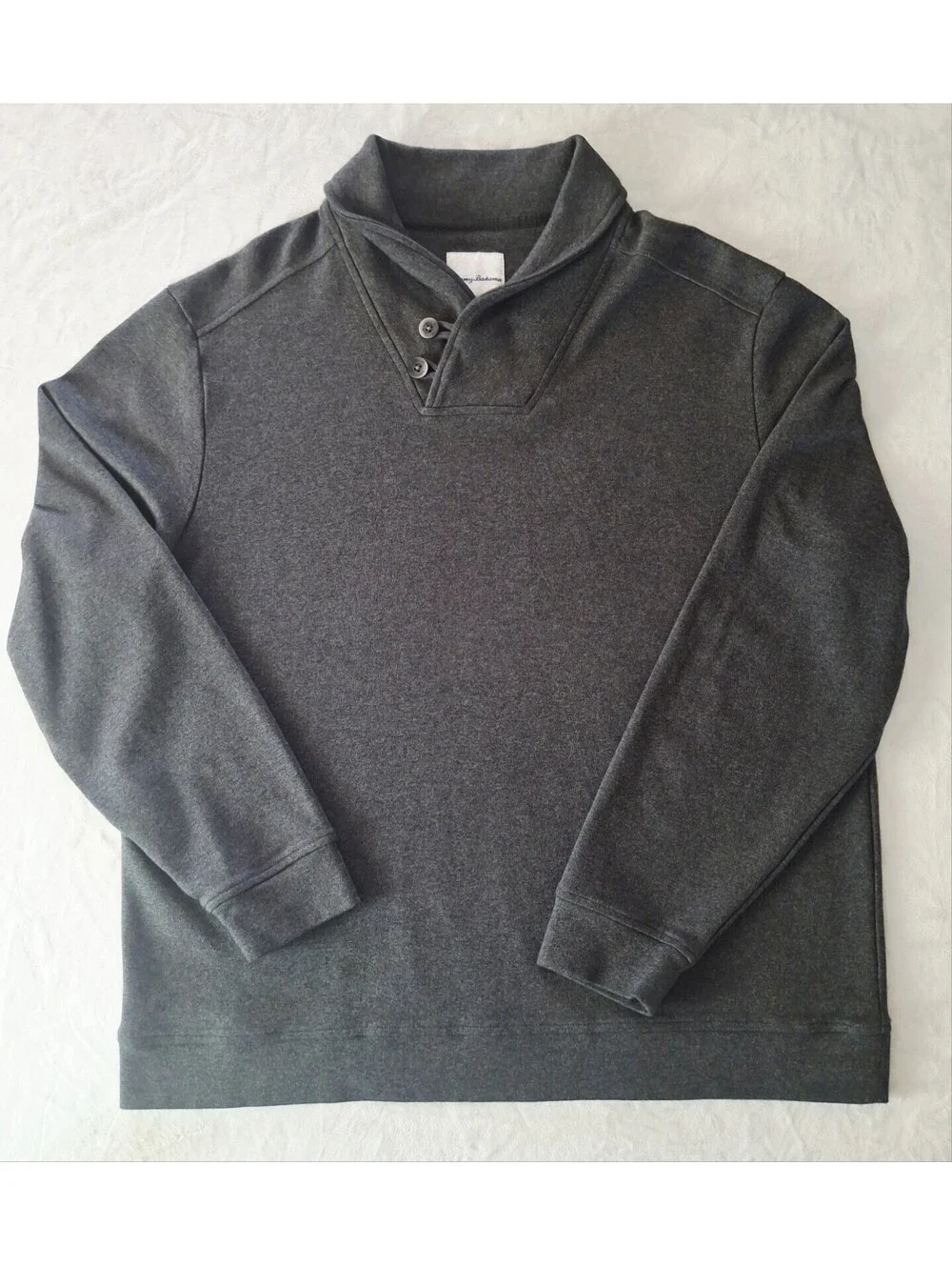Tommy Bahama Martinique Pima Cotton Sweatshirt/Shawl Long Sleeve Gray Men's XL